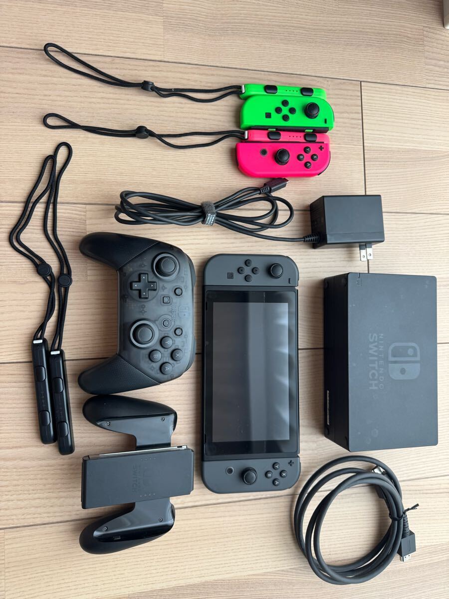 k234 Nintendo Switch 本体 プロコン HAC-001 Nintendo Switch グレー グリーン ピンク プロコン HAC-001 初期