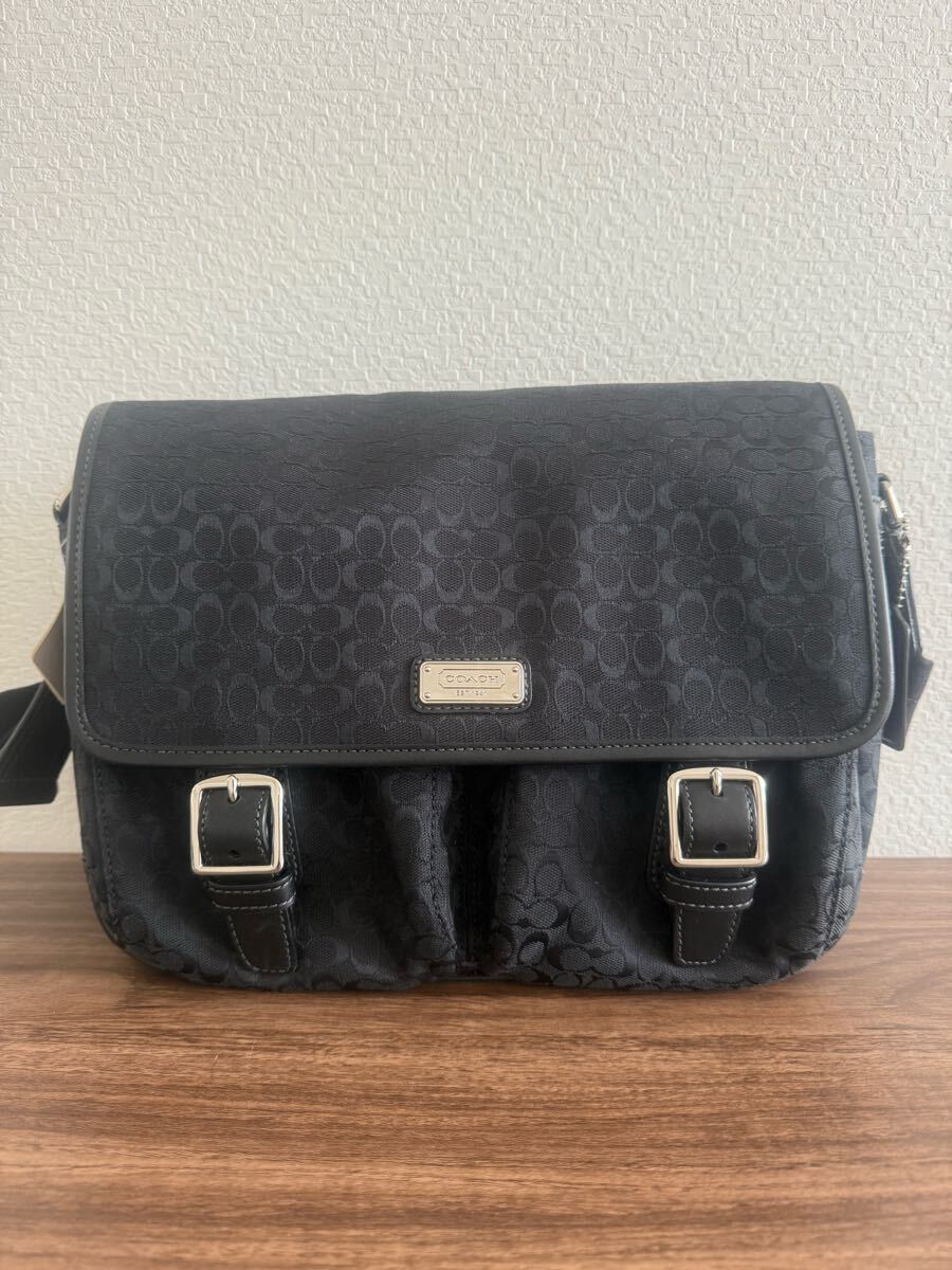 ⭐️未使用級⭐️ コーチ ショルダーバッグ メッセンジャー 黒 レザー ビジネス 未使用 COACH コーチ F70283 ショルダーバッグ メッセンジャー