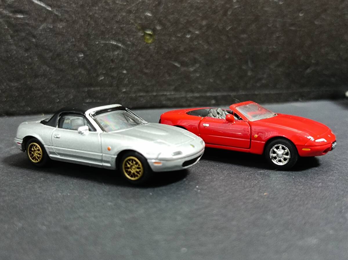 コナミ、タミヤ1/64ユーノス?ロードスター2臺(tái)セットジャンク