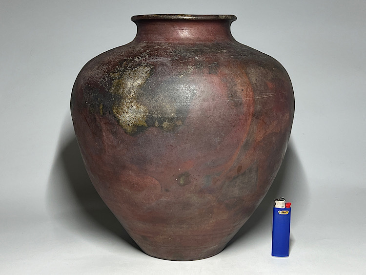 備前焼?壺♪ 瑞】備前焼 壺 在銘 高:30cm(花器、壷)|売買された