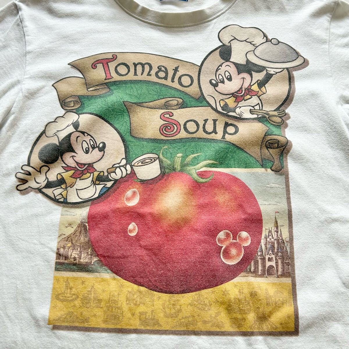 TOKYO DISNEY RESORT 東京ディズニーリゾート Mickey ミッキー Tomato Soup プリント 半袖Tシャツ_画像3
