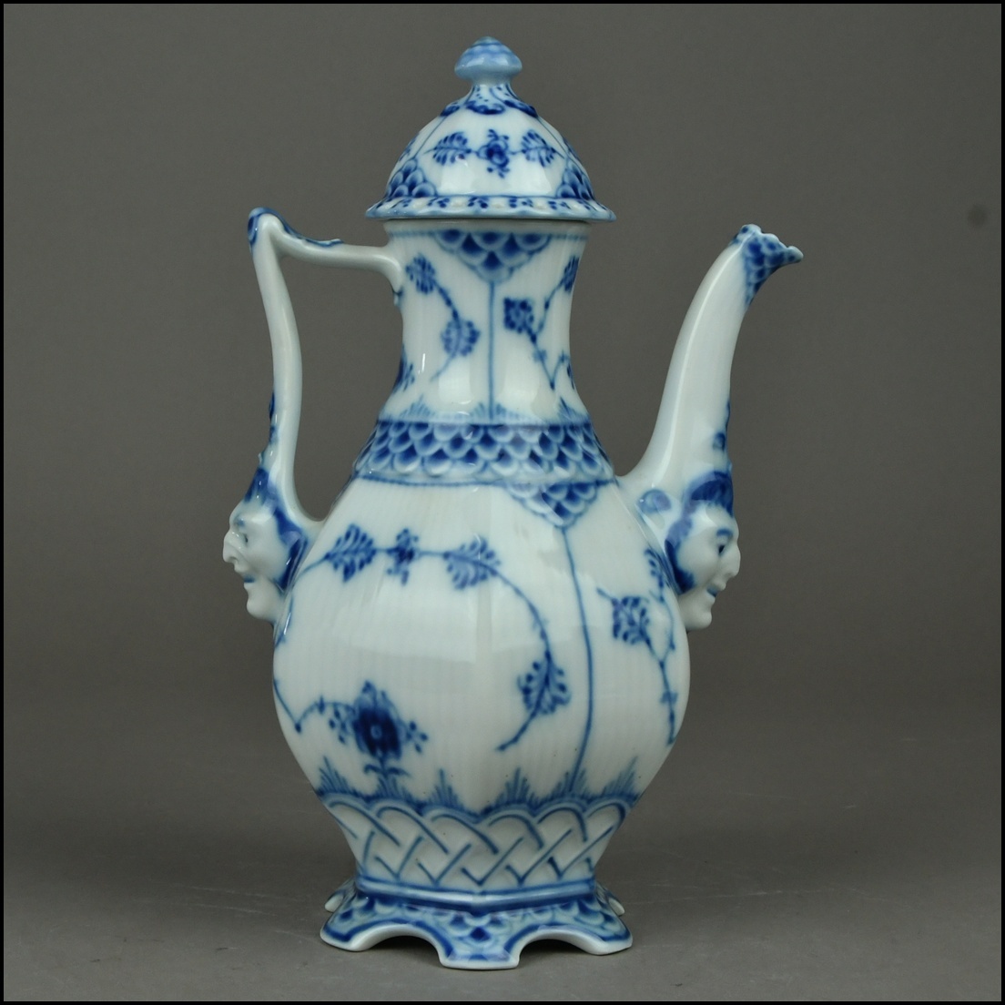 【ACT】ロイヤルコペンハーゲン【ROYAL COPENHAGEN】ブルーフルーテッド フルレース ティーポット A7-710AD_画像4