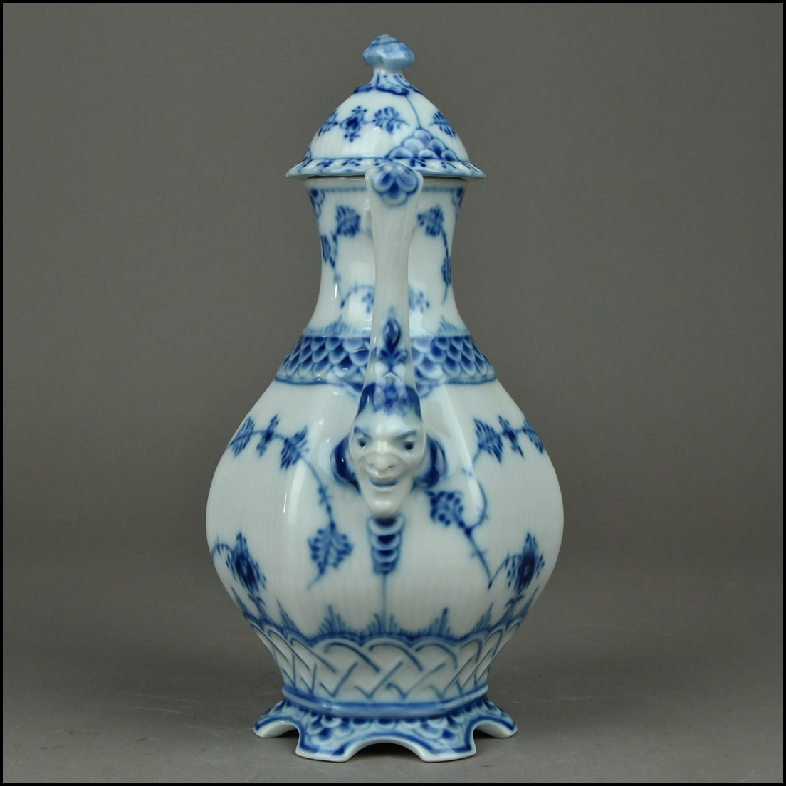 【ACT】ロイヤルコペンハーゲン【ROYAL COPENHAGEN】ブルーフルーテッド フルレース ティーポット A7-710AD_画像5