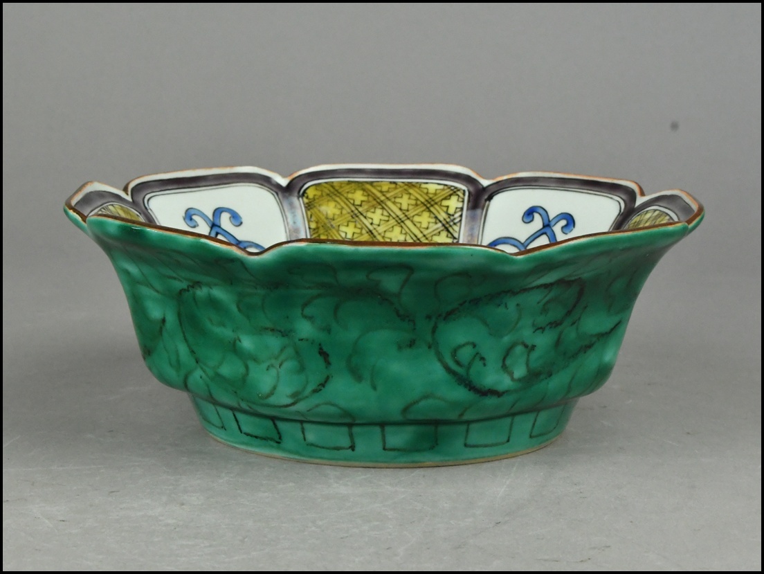 【ACT】九谷焼 聖城窯【堀江青光】枇杷文 菓子鉢 共箱 幅18.9cm A7-722P_画像6