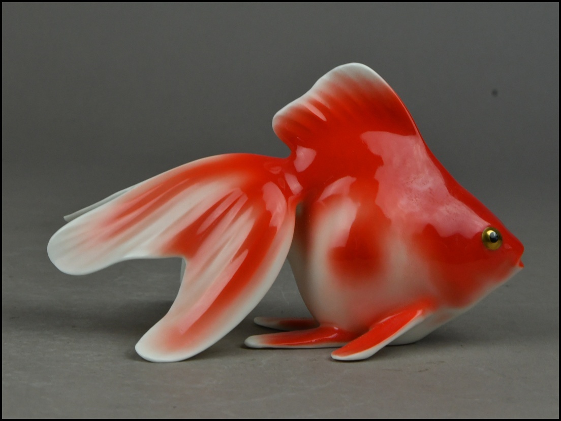 【ACT】オールドノリタケ【Noritake】ボーンチャイナ 金魚 ペア 置物 箱付 A7-722S_画像7