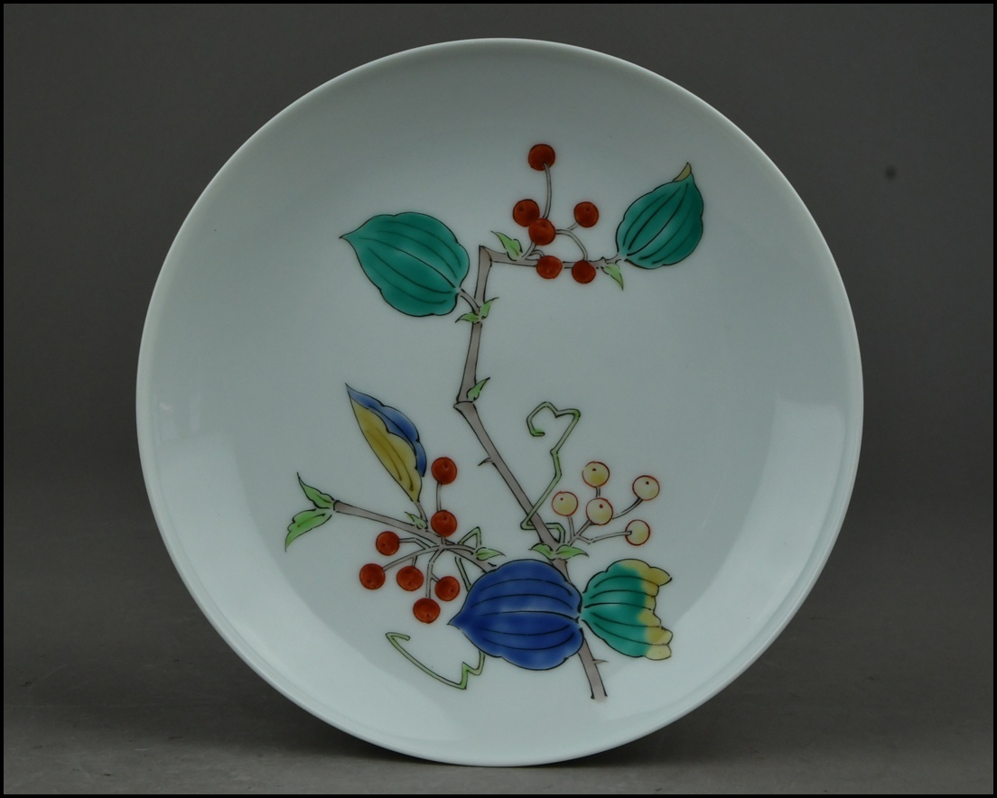 【ACT】人間国宝【十四代 酒井田柿右衛門】錦 猿捕茨文 額皿 共箱 茶道具 A7-722K_画像2