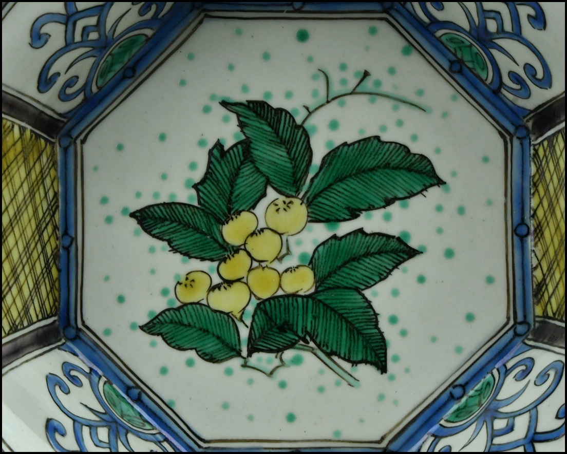 【ACT】九谷焼 聖城窯【堀江青光】枇杷文 菓子鉢 共箱 幅18.9cm A7-722P_画像3