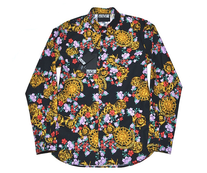 【新品】通年 Versace ヴェルサーチ ジーンズクチュール 高級バロック調ドレスシャツ 50 (LLサイズ程度）王道/圧巻 紙タグ付き 9717_画像2