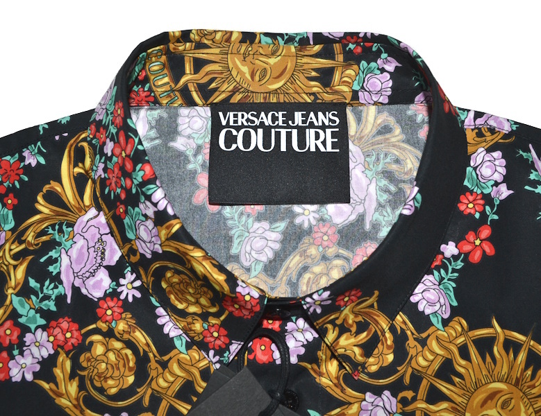 【新品】通年 Versace ヴェルサーチ ジーンズクチュール 高級バロック調ドレスシャツ 50 (LLサイズ程度）王道/圧巻 紙タグ付き 9717_画像3