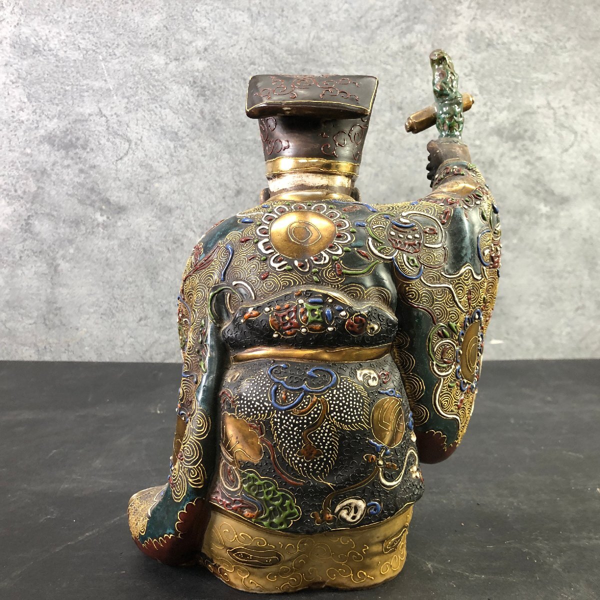 「寿老人・・縁起物」置物 陶器 七福神 寿老人 陶器製 置物 高さ約31cm 縁起物 陶芸品