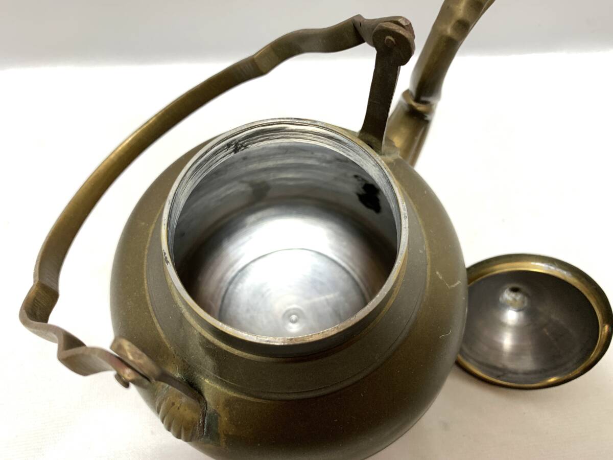 u463 レトロ アンティーク 銅製 真鍮製? やかん ヤカン 急須 茶道具_画像9