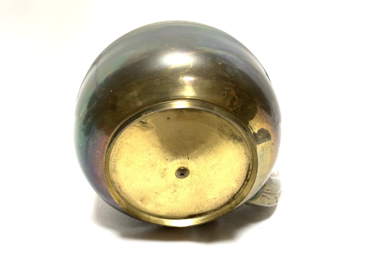 u463 レトロ アンティーク 銅製 真鍮製? やかん ヤカン 急須 茶道具_画像10