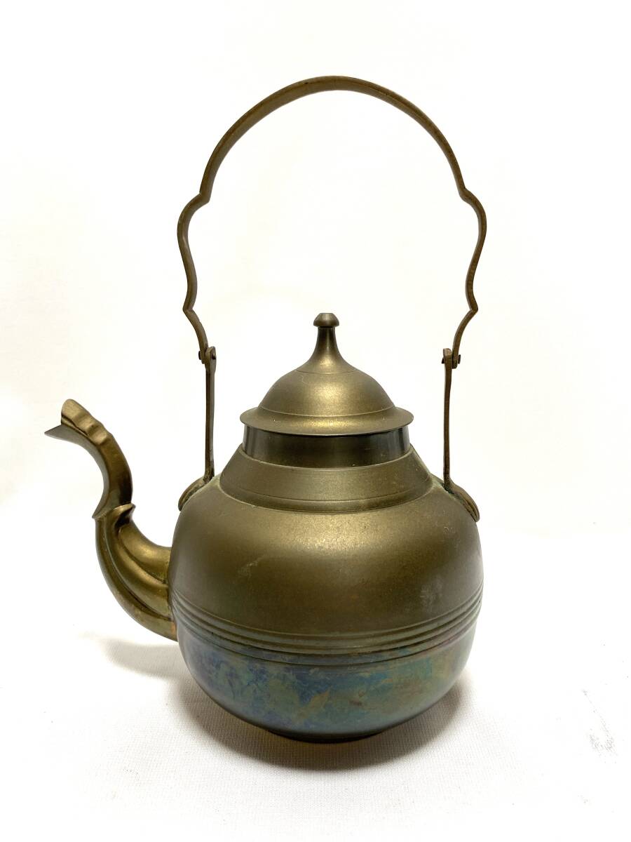 u463 レトロ アンティーク 銅製 真鍮製? やかん ヤカン 急須 茶道具_画像1