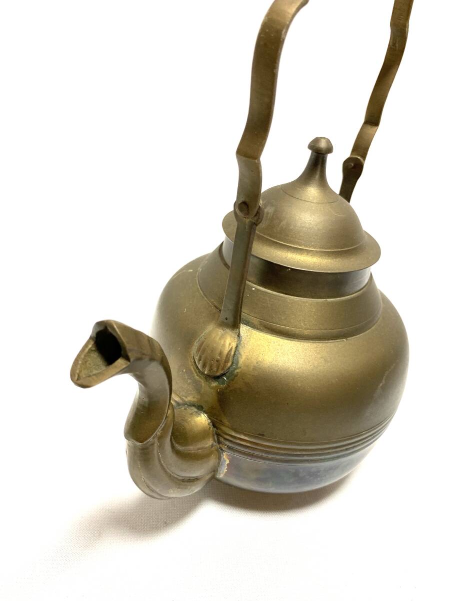 u463 レトロ アンティーク 銅製 真鍮製? やかん ヤカン 急須 茶道具_画像3