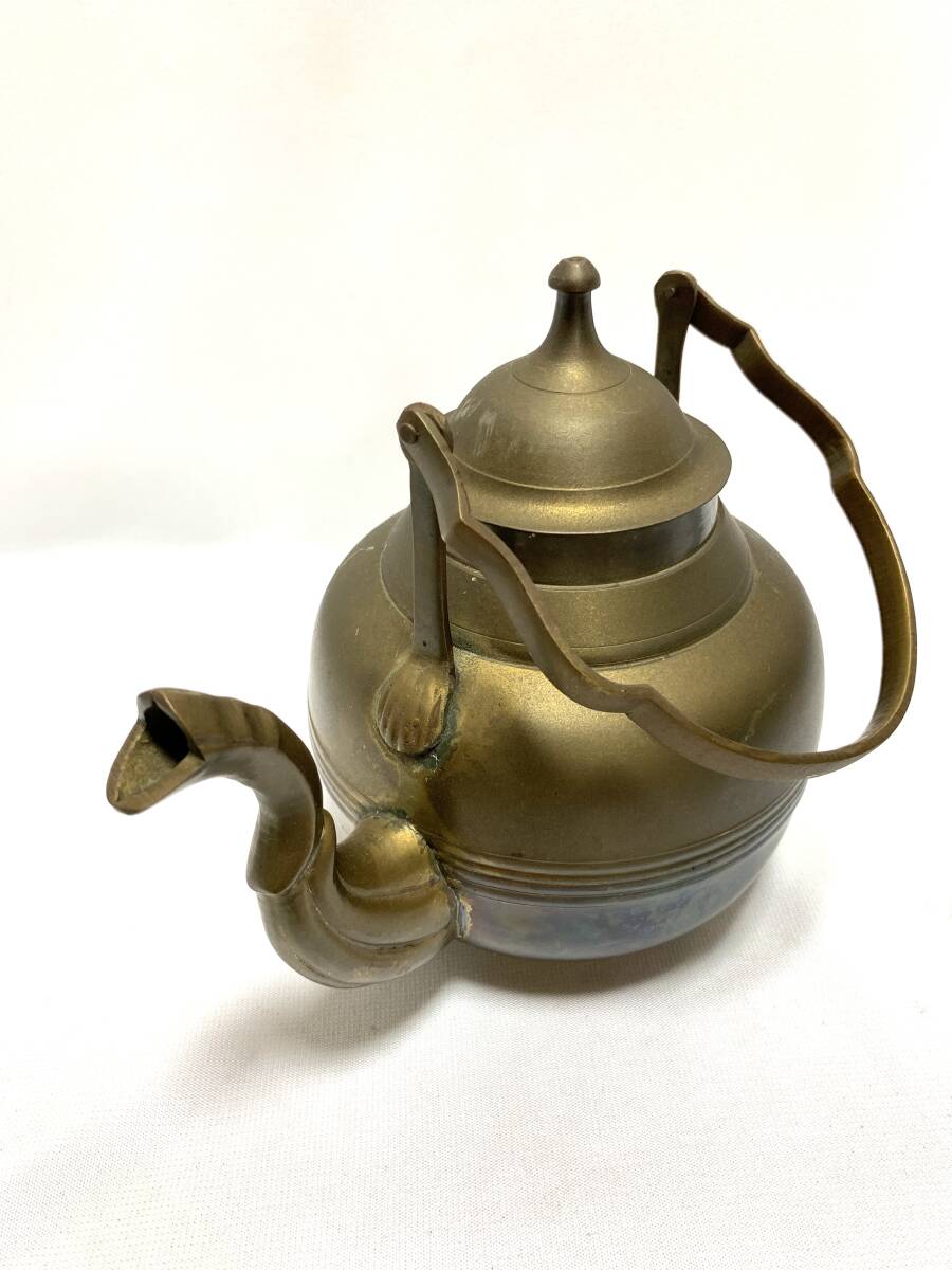 u463 レトロ アンティーク 銅製 真鍮製? やかん ヤカン 急須 茶道具_画像4