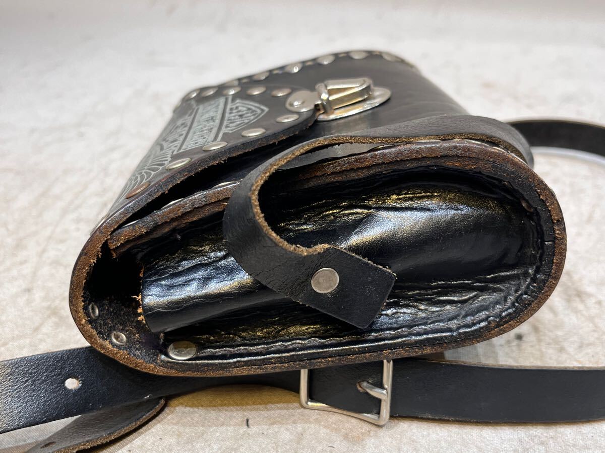 ③ ハーレー 純正 ビンテージ ショルダーバッグ 本革 ツール