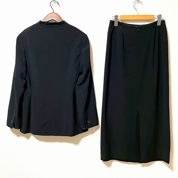 #anc クリッツィア KRIZIA スカートスーツ ツーピース セットアップ 黒 ノーカラー 薄手 レディース [959664]_画像2