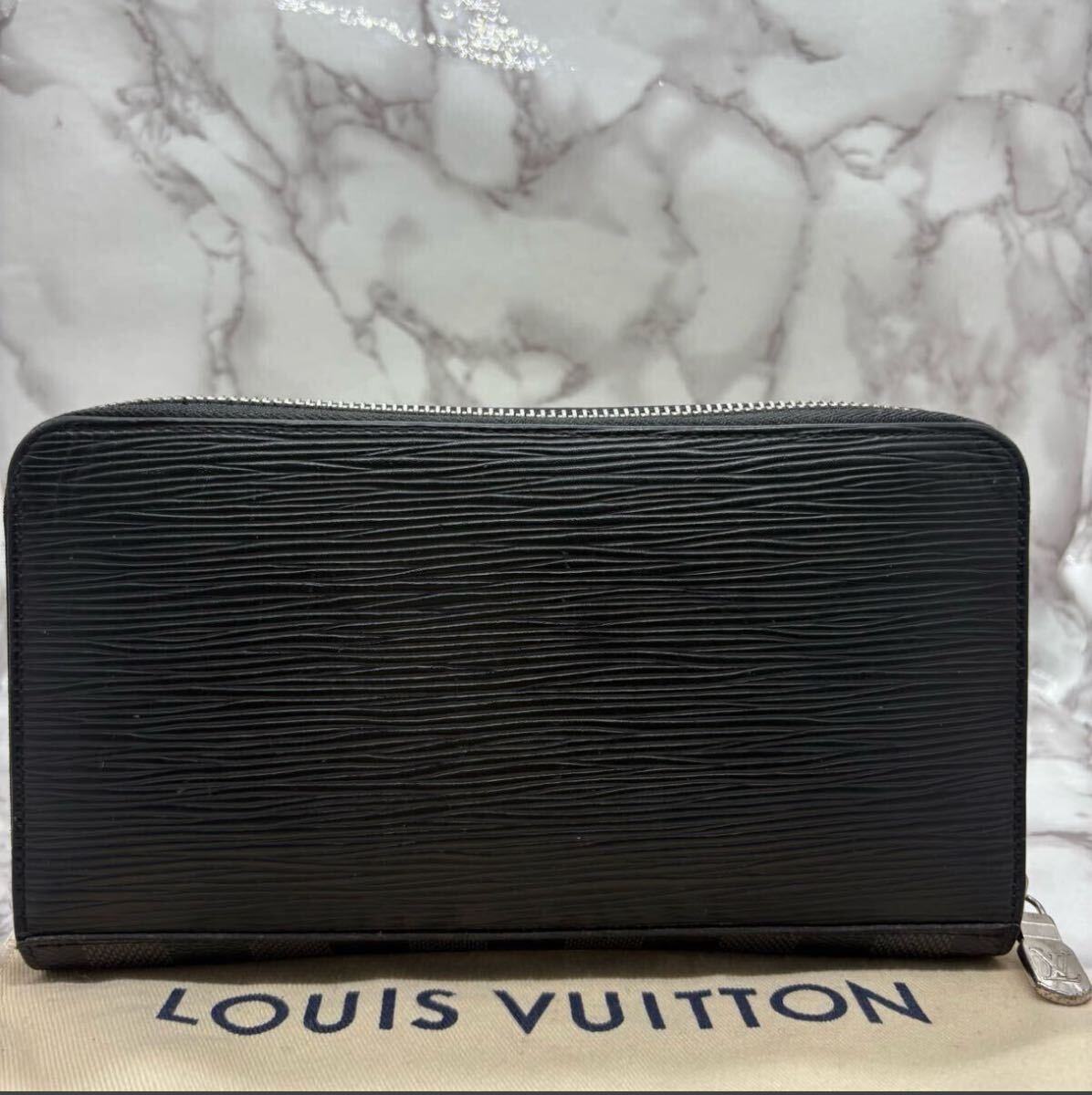 [ превосходный товар редкий товар ] Louis Vuitton LOUIS VUITTON бур nai The -NM длинный кошелек Damier gla Fit epi кожа чёрный мужской бизнес M68227