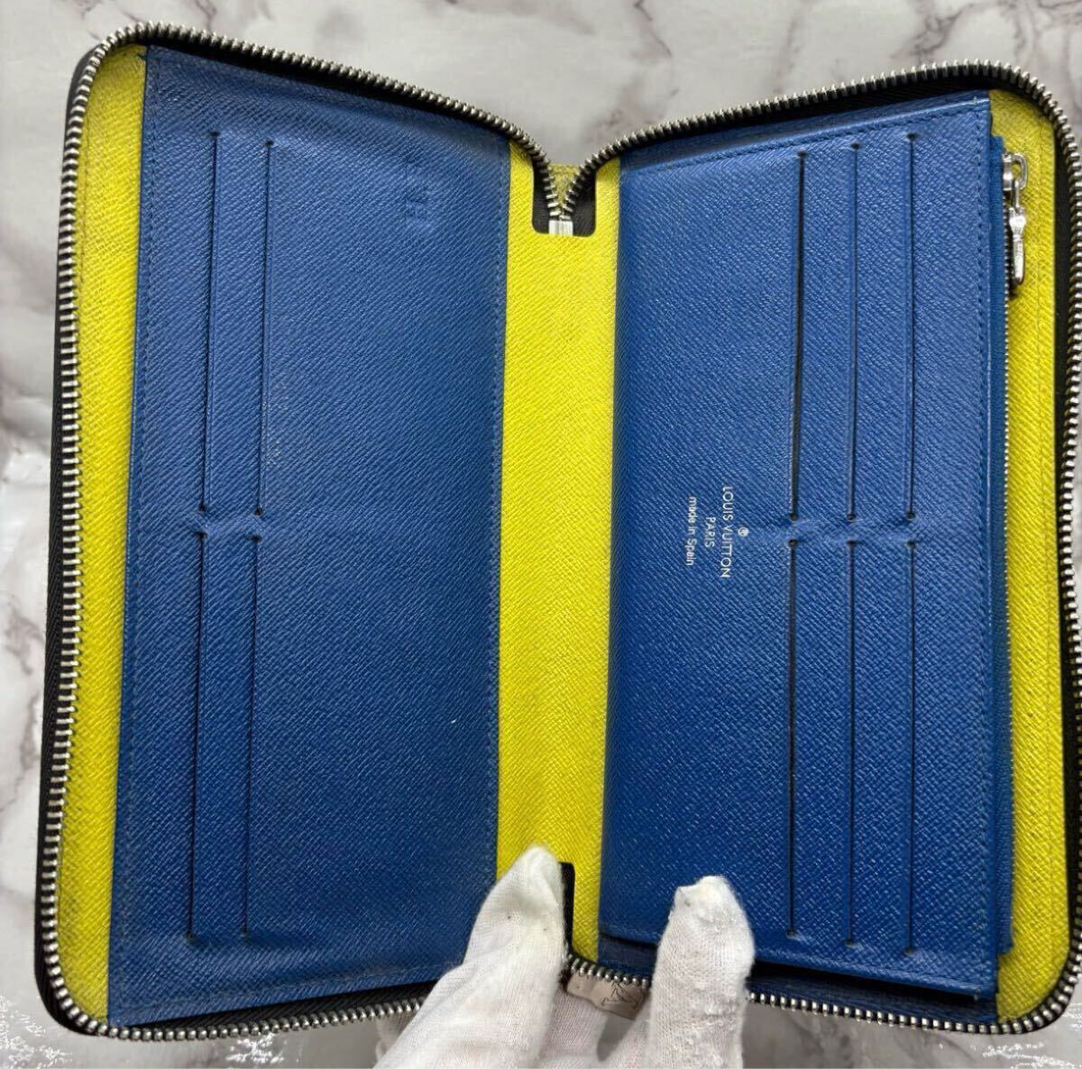 [ превосходный товар редкий товар ] Louis Vuitton LOUIS VUITTON бур nai The -NM длинный кошелек Damier gla Fit epi кожа чёрный мужской бизнес M68227