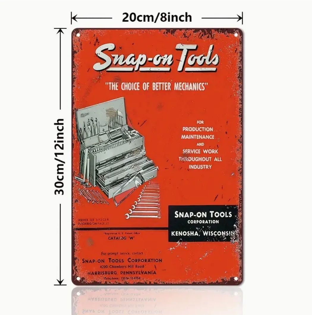 工具 レンチ ヴィンテージ snap-on スナップオン ブリキ看板 おしゃれな アンティーク風 ビンテージ 工具箱 3_画像3