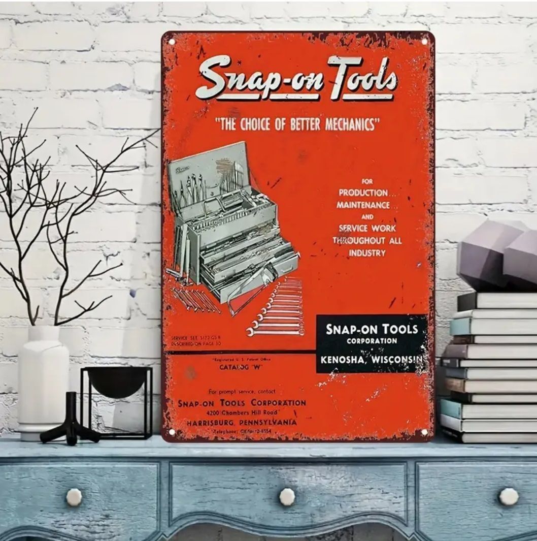 工具 レンチ ヴィンテージ snap-on スナップオン ブリキ看板 おしゃれな アンティーク風 ビンテージ 工具箱 3_画像1