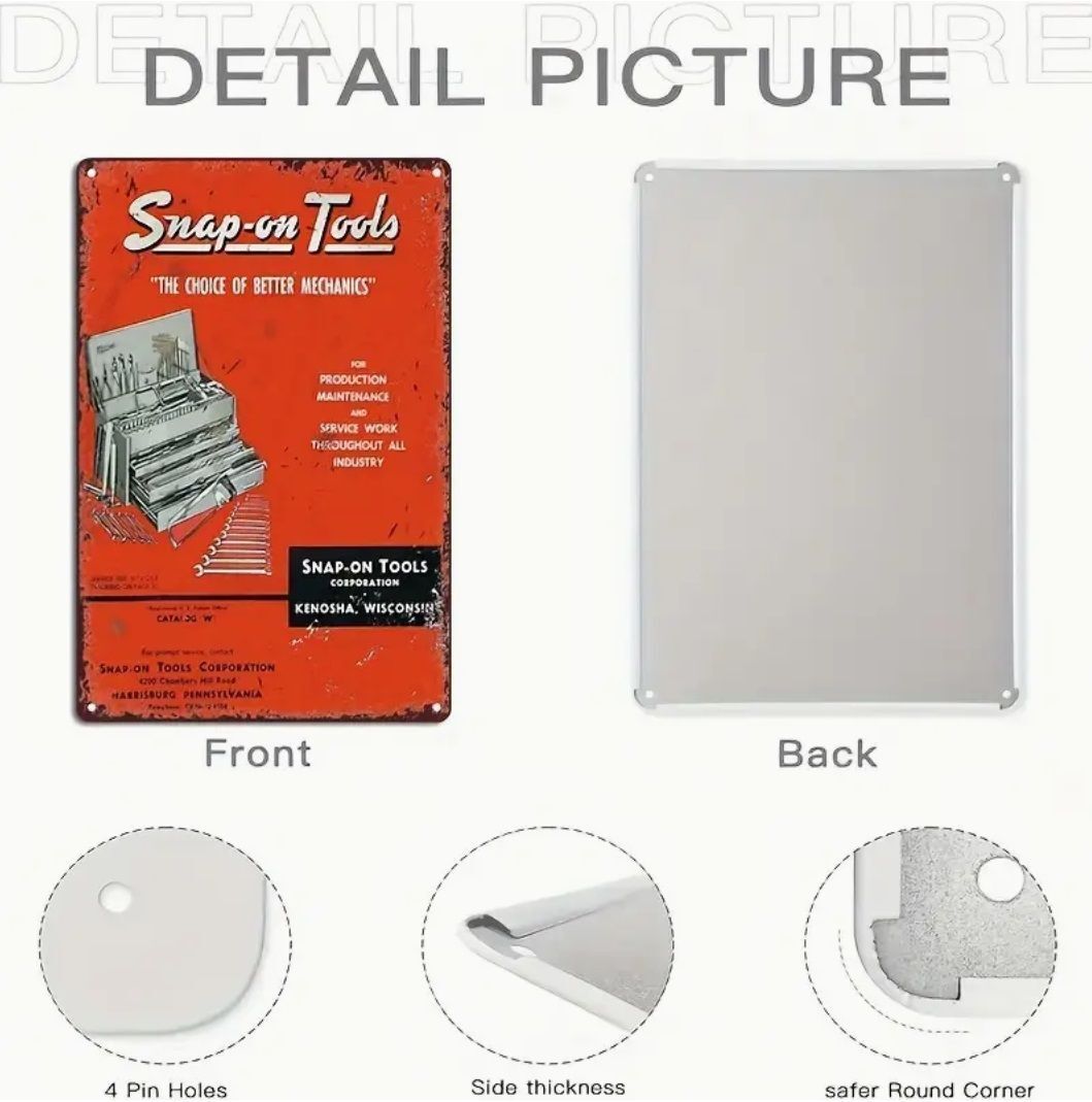 工具 レンチ ヴィンテージ snap-on スナップオン ブリキ看板 おしゃれな アンティーク風 ビンテージ 工具箱 3_画像4