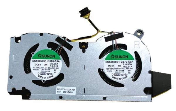 新品 修理交換用 DELL inspiron 16 7000シリーズ 7610 P107F 放熱 冷却 CPU+GPUファン 左右セット(RTX3060機種のみ使用可)