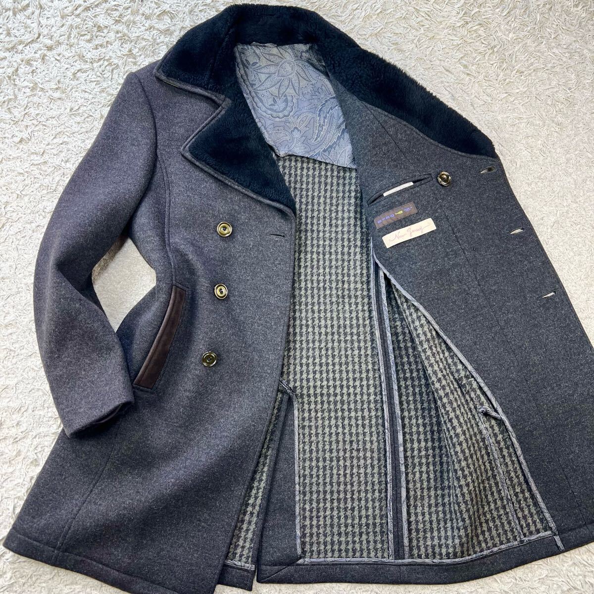 ETRO シルクコート シルク100%!!! エトロ『最上級の代物』ETRO チェスターコート 48