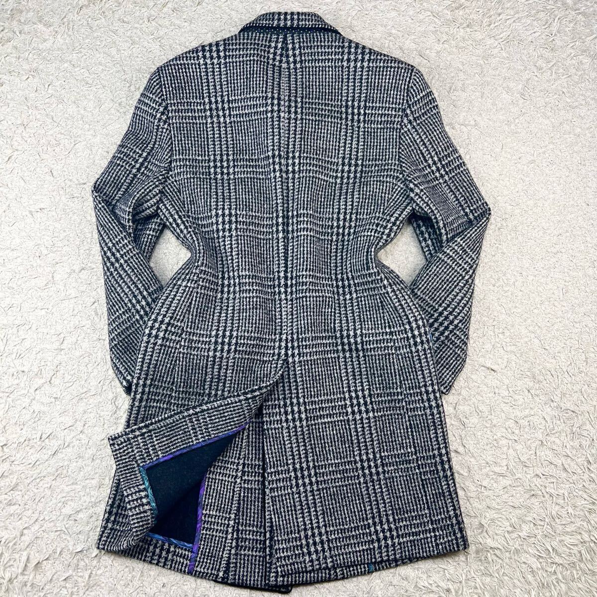 ETRO エトロ コート ロングコート グレー サイズ48 未使用級XL!!! エトロ『最上級の代物』ETRO チェスターコート 48