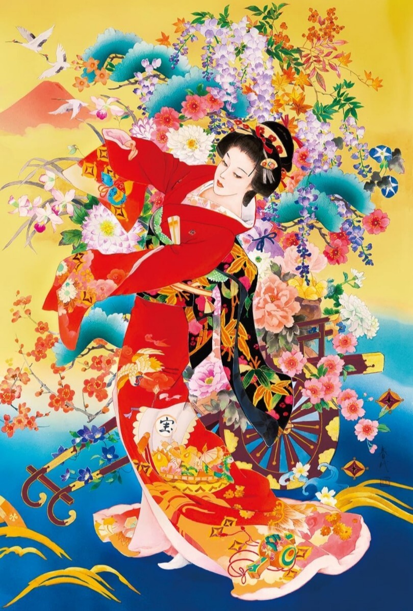 【新品 未開封品】招福の舞 春代  (50×75cm) 11-573 ジグソーパズル 1000ピース 送料無料_画像7