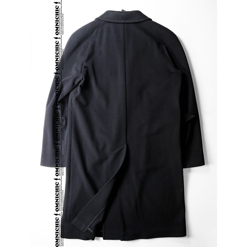 秋冬の上品なBENTON■新品【TAGLIATORE】タリアトーレ/21-22AW/新タグ/美しい艶のウールカシミヤ人気のブラックベントンベルテッドコート46_画像4