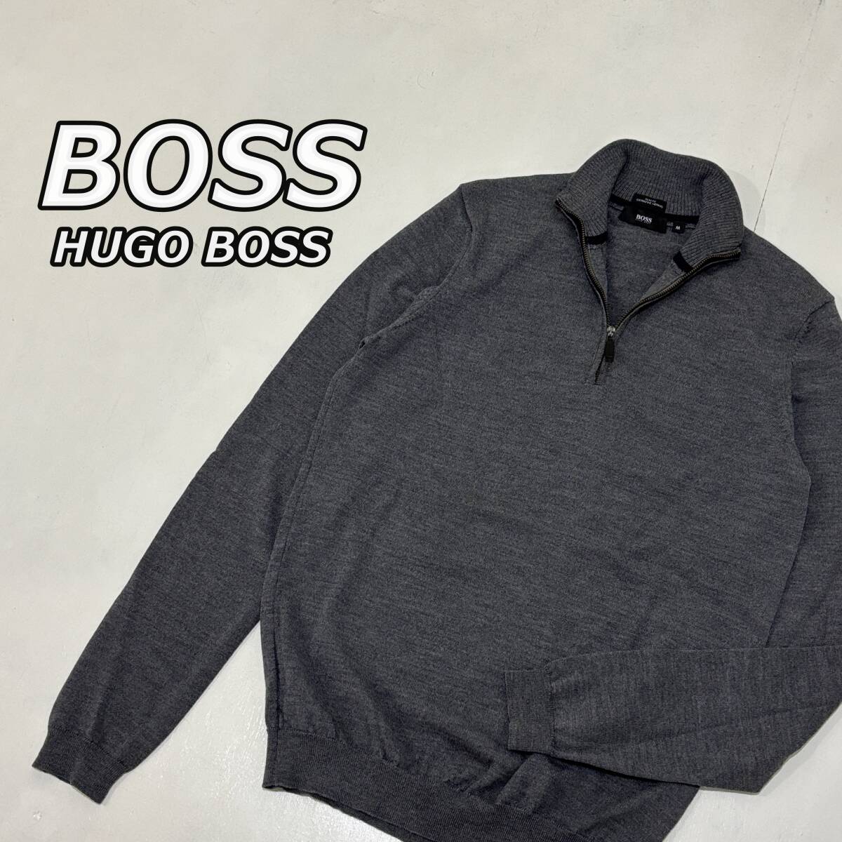 ★Hugo Boss★スタンド カラー セーター HUGO BOSS】ヒューゴ ボス ハーフジップ スタンドカラー ウール