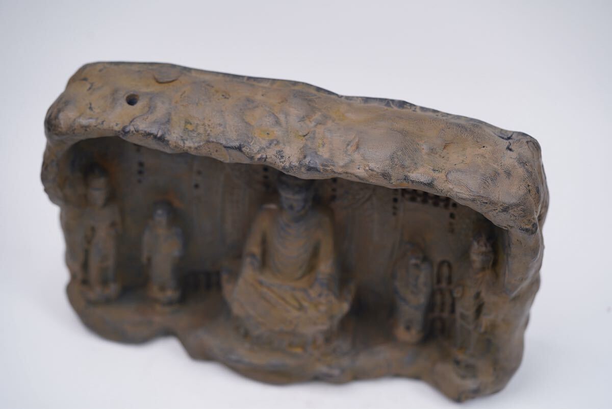 中國美術 古玩 石彫 彫刻置物 萬古】中国古美術 仏教美術 石彫 精密細工 時代物 古玩 骨董 藏