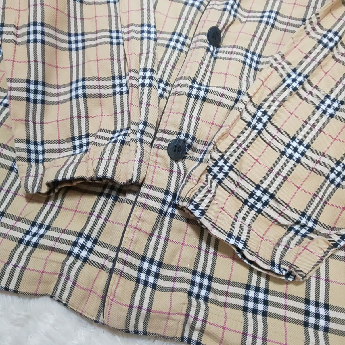 Burberry London リネン100% ブラウス シャツ ノバチェック BURBERRY LONDON バーバリーロンドン ノバチェック オープン