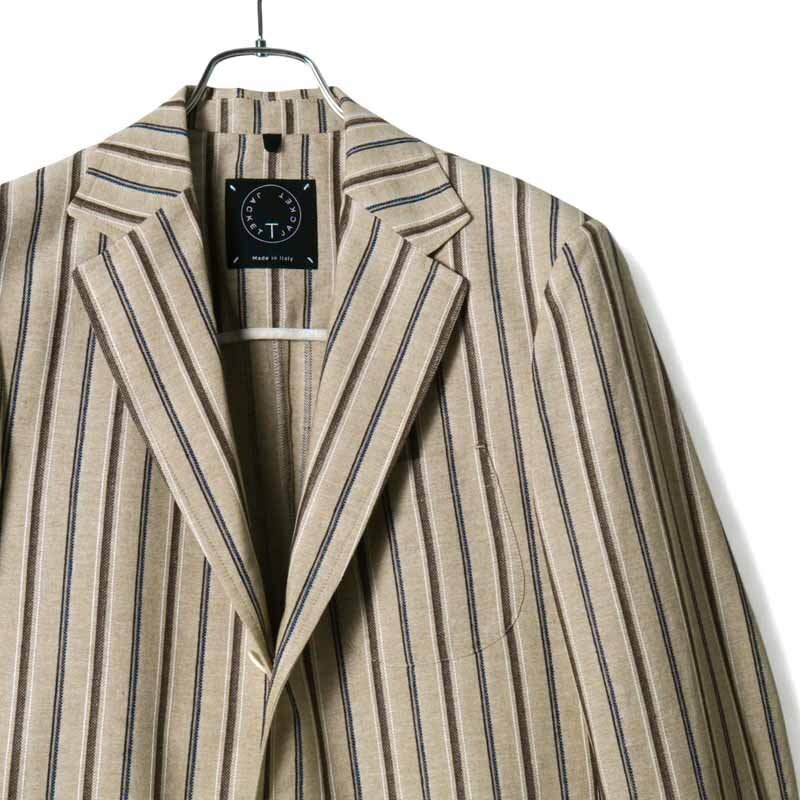 T-JACKET(ティージャケット) / ストライプ柄コットンポリエステルジャカード3Bジャケット(51G522J1) [tjk2510291-M]_画像3