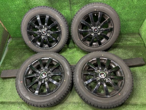 20年製　ヨコハマ　アイスガードIG50PLUS　155/65R14　アルミホイール付き　4本　4.5J　ET45/4H　100　スタッドレスタイヤ_画像1
