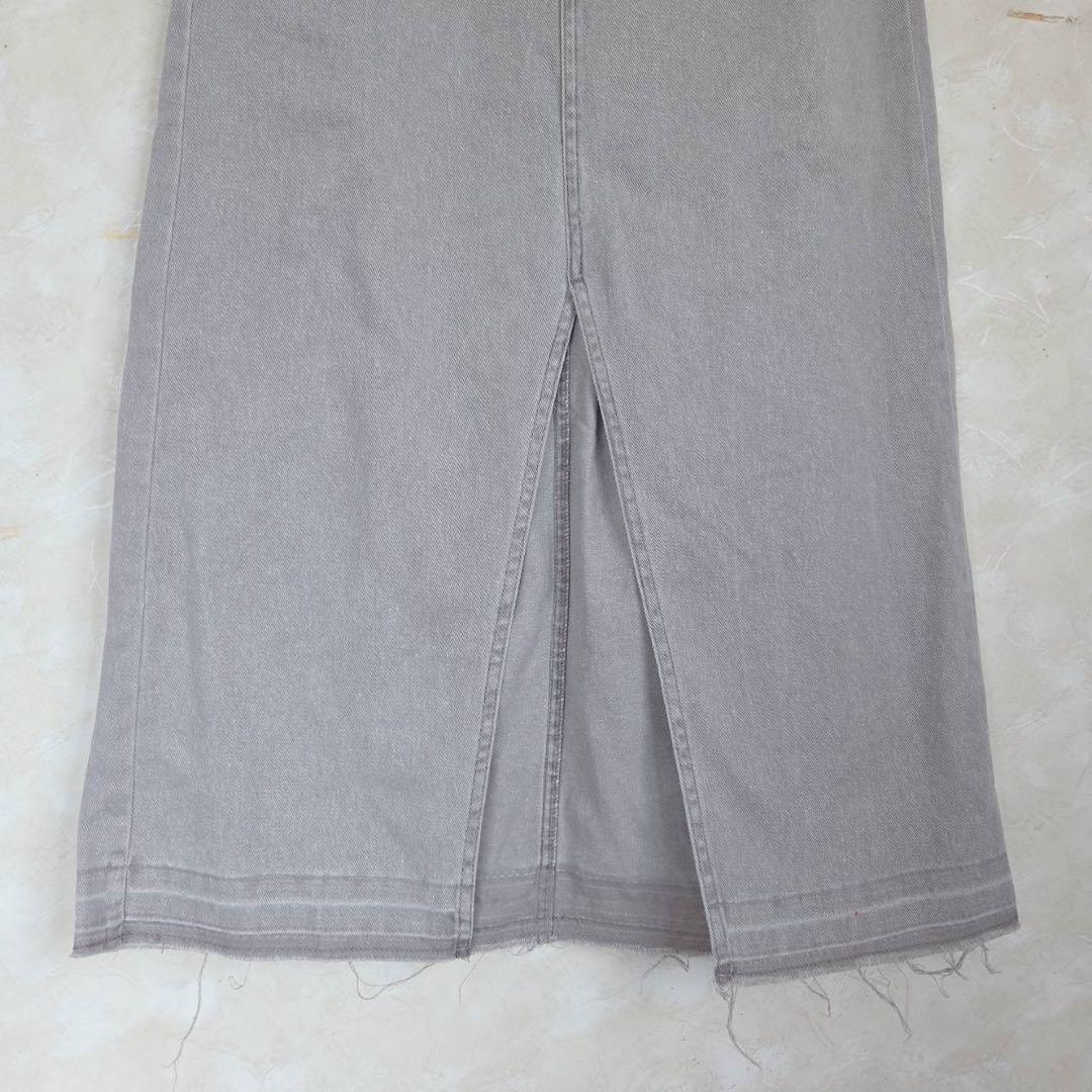 トルテ ТОRТЕ デニムスカート F ロング タイト グレー 前スリット_画像8