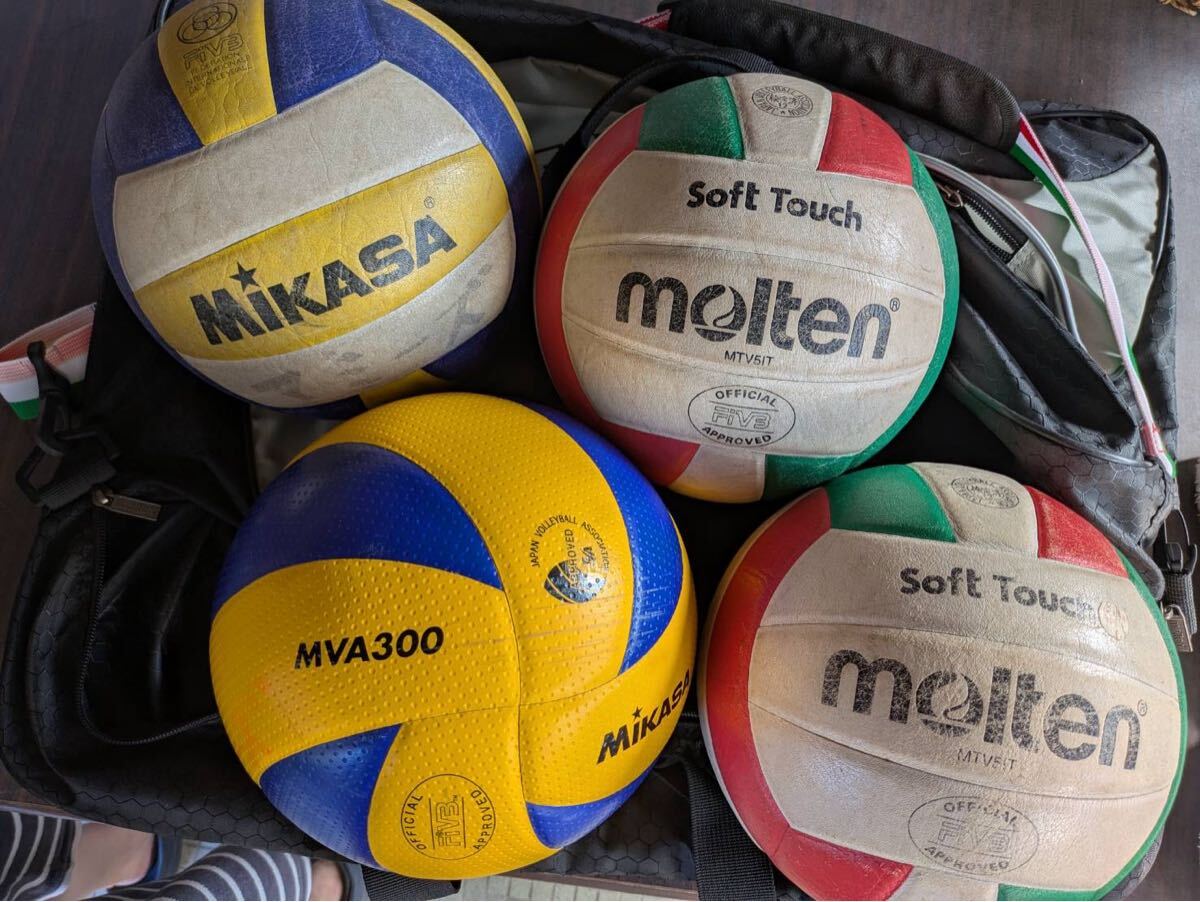 molten mikasa バレーボール サイズ5号ボール4個セット中古品