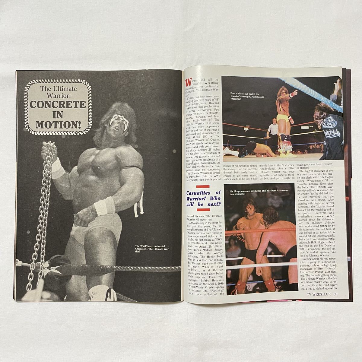 米プロレス雑志 TV WRESTLERS ハルクホーガン表紙 1990年７月號 No.5 ヴィンテージ 