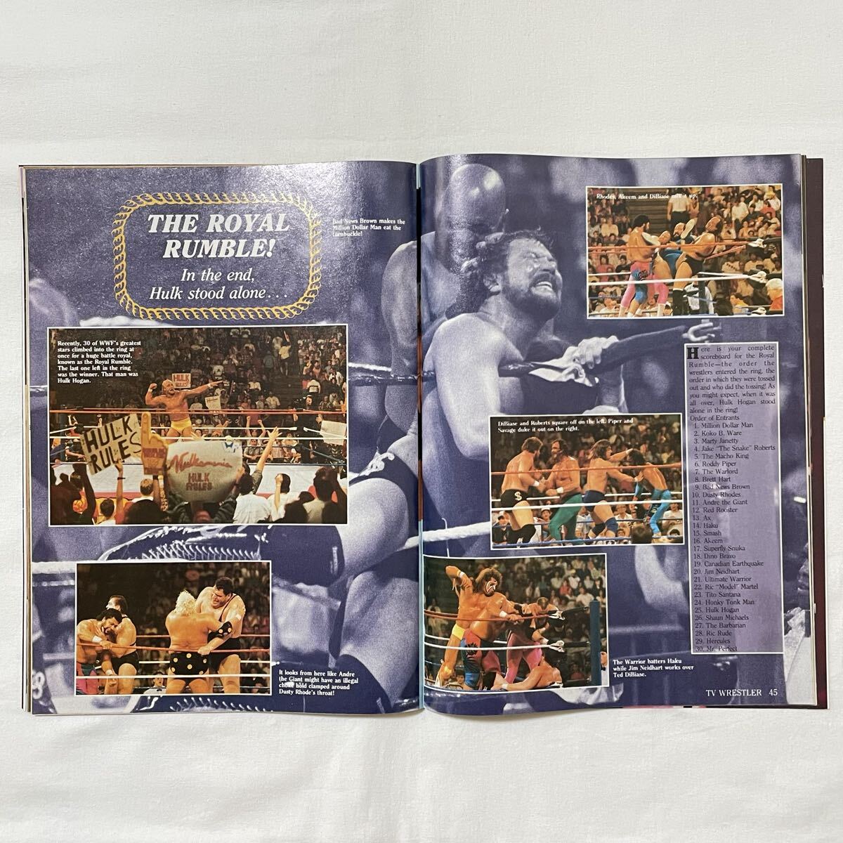 米プロレス雑志 TV WRESTLERS ハルクホーガン表紙 1990年７月號 No.5 ヴィンテージ 