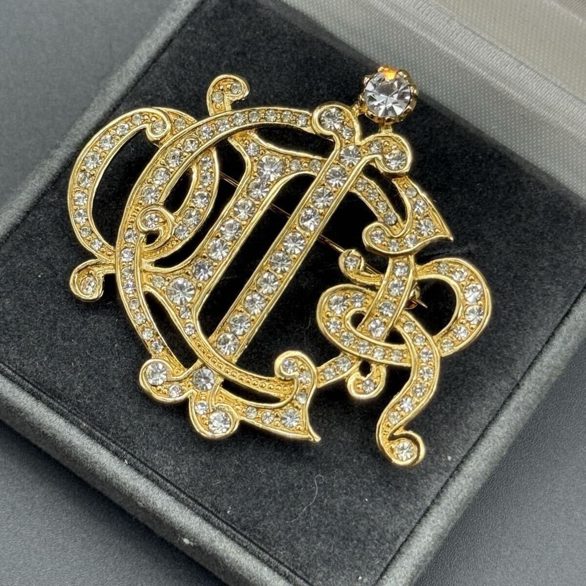【美品】クリスチャンディオール ゴールド エンブレム ブローチ アクセサリー 超希少・極美品】Christian Dior クリスチャンディオール