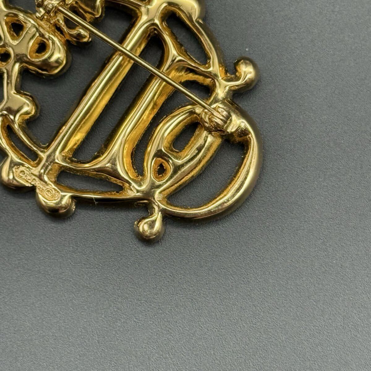 【美品】クリスチャンディオール ゴールド エンブレム ブローチ アクセサリー 超希少・極美品】Christian Dior クリスチャンディオール