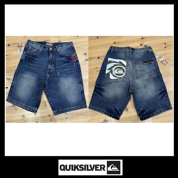 超希少☆激安税込1点限り☆QUIKSILVER（クイックシルバー）デニムハーフパンツ☆３４インチ☆新品☆_画像1