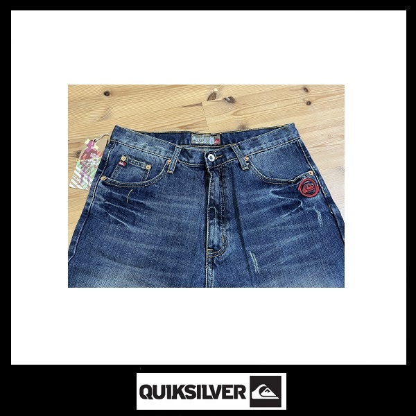 超希少☆激安税込1点限り☆QUIKSILVER（クイックシルバー）デニムハーフパンツ☆３４インチ☆新品☆_画像3