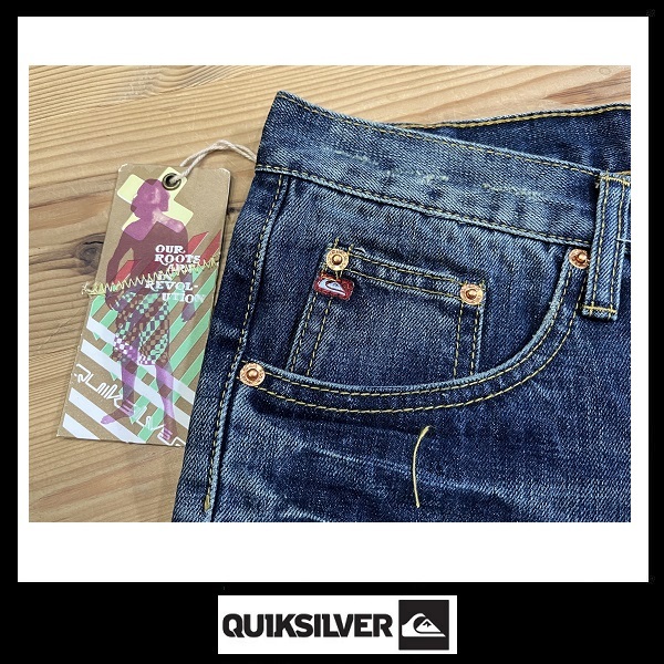 超希少☆激安税込1点限り☆QUIKSILVER（クイックシルバー）デニムハーフパンツ☆３４インチ☆新品☆_画像4
