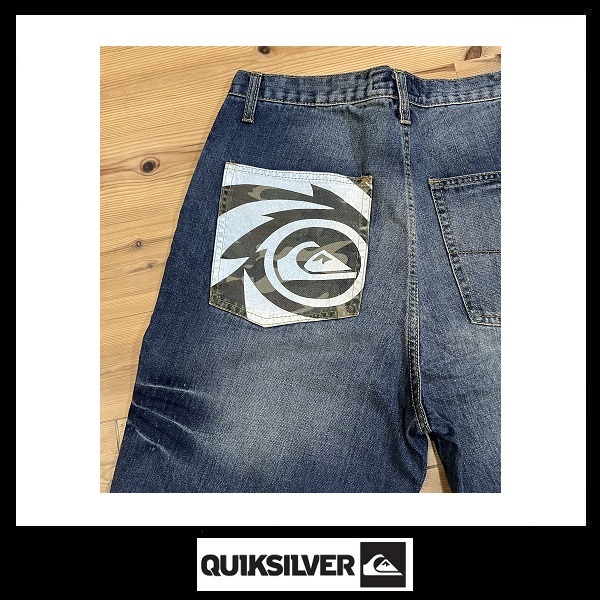 超希少☆激安税込1点限り☆QUIKSILVER（クイックシルバー）デニムハーフパンツ☆３４インチ☆新品☆_画像7