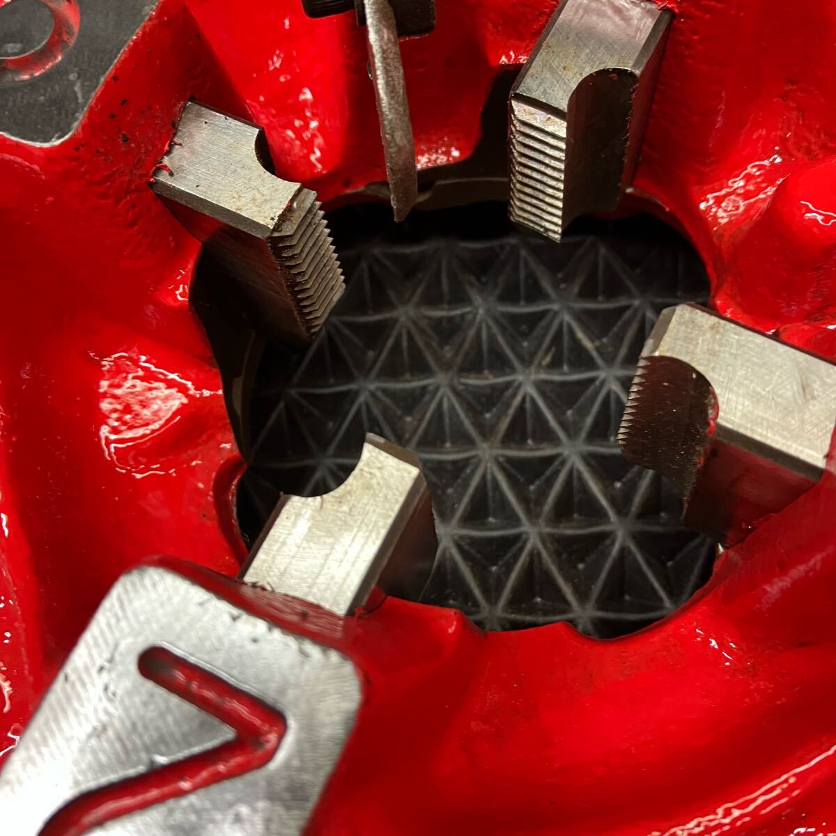 ★自動切り上げ動作OK★レッキス REX ダイヘッド T35 パイプマシン ねじ切り機 チェーザなし パーツ 中古 m0406-7 REX レッキス ねじ切り機用自動切り上げダイヘッド 1~2インチ用 中古