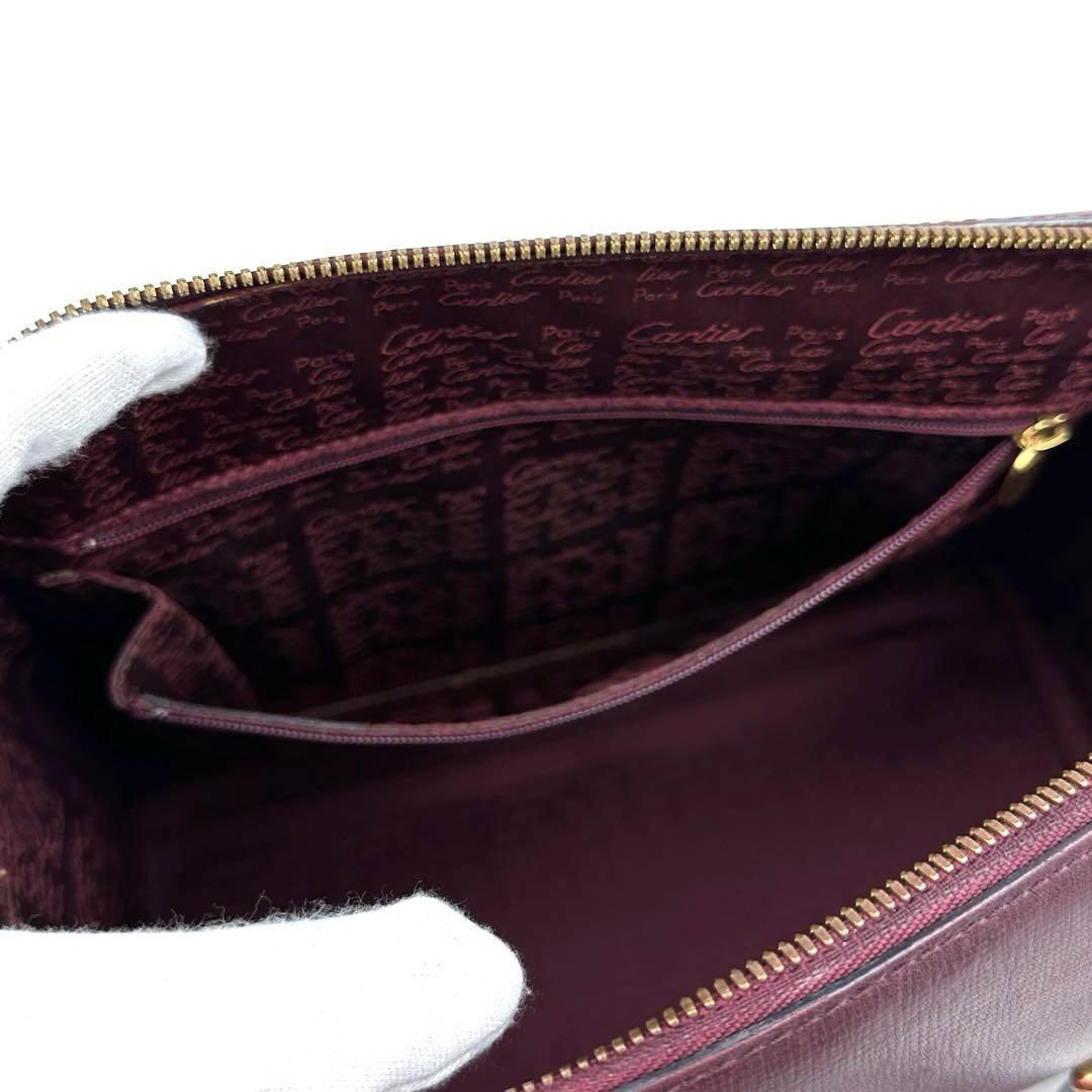 美品✨カルティエ マストライン ハンドバッグ レザー ゴールド金具 保存袋付き 美品】Cartier カルティエ ハンドバッグ ミニボストン トート