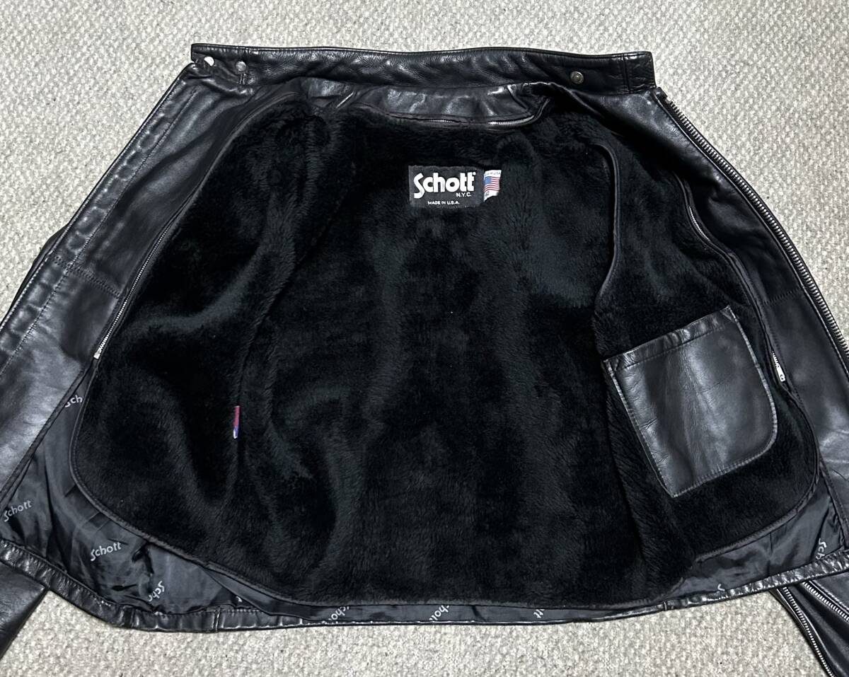 ④schott【42】641ライナー付 米国製◇牛革ジャンgpzハーレーショベル ① schott 641【42】米国製ハーレー gpzショベルUSA ninja