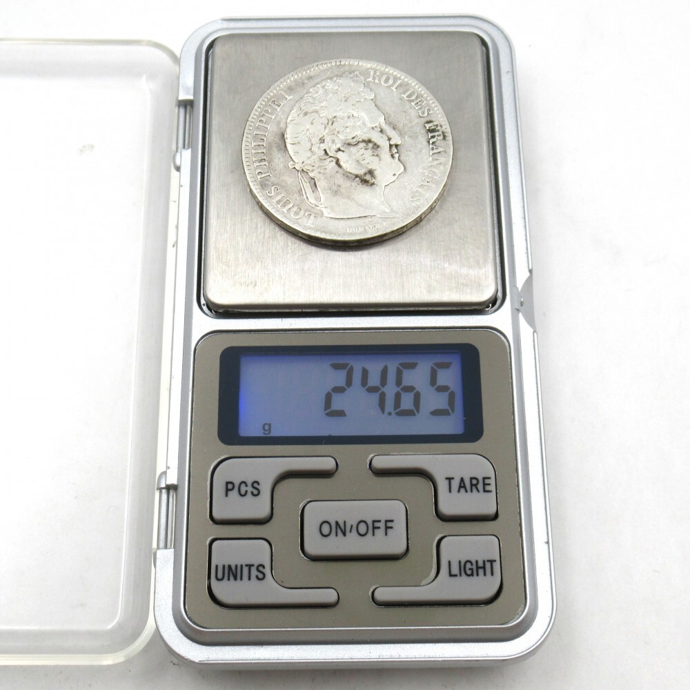 1円〜 フランス 5フラン銀貨 ルイフィリップ 1834年 約24.65g